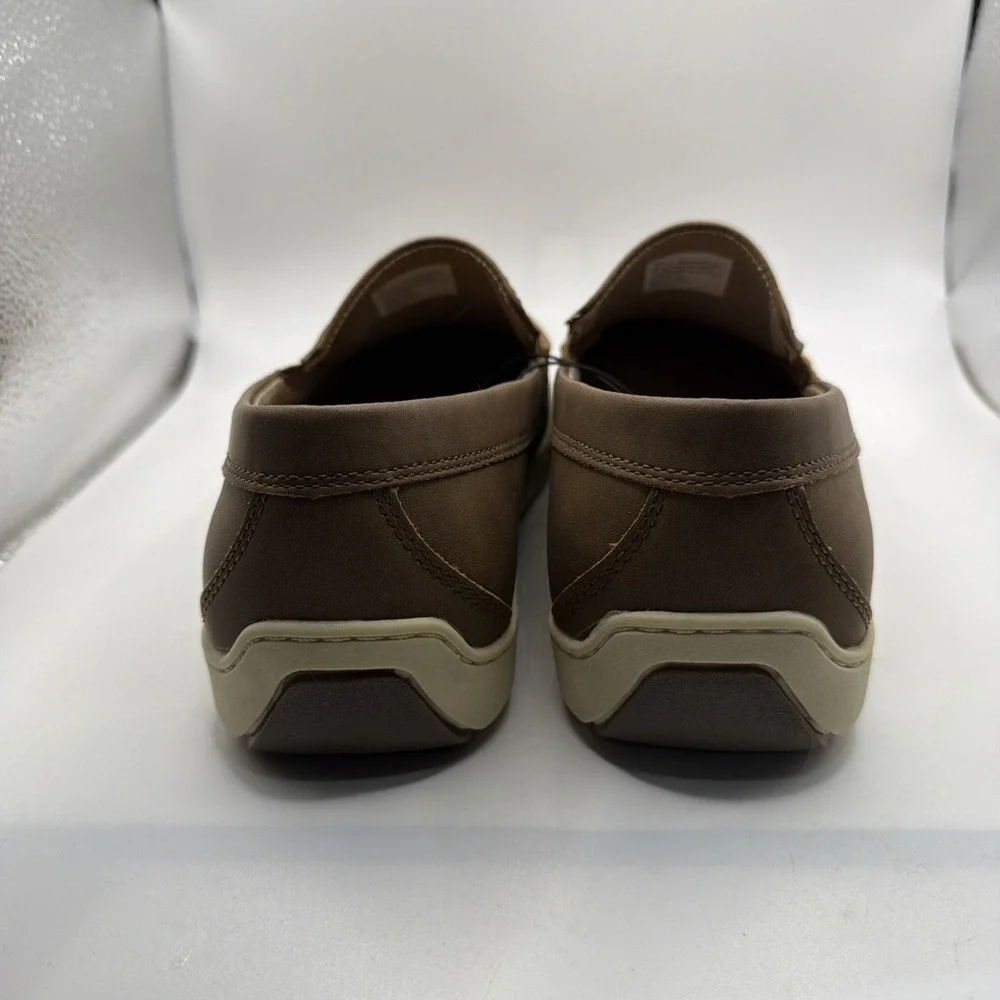 Izod Seapoint Loafers Men's Tan Leather Slip On Memory Foam Casual Mocassin - 12